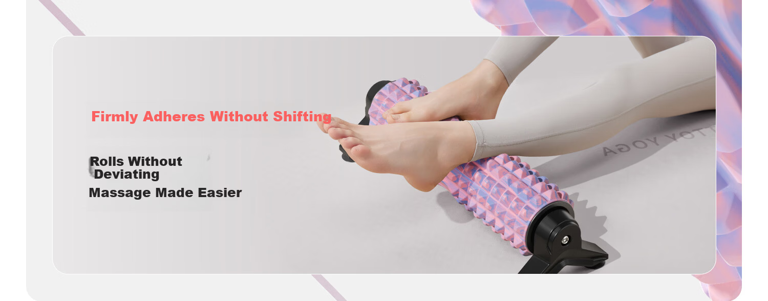 Yottoy Bracket Foam Roller Stick Fixed Wolf Tooth Professional Massage Roller Fitness Tool Yoga Column Camouflage Pink 8