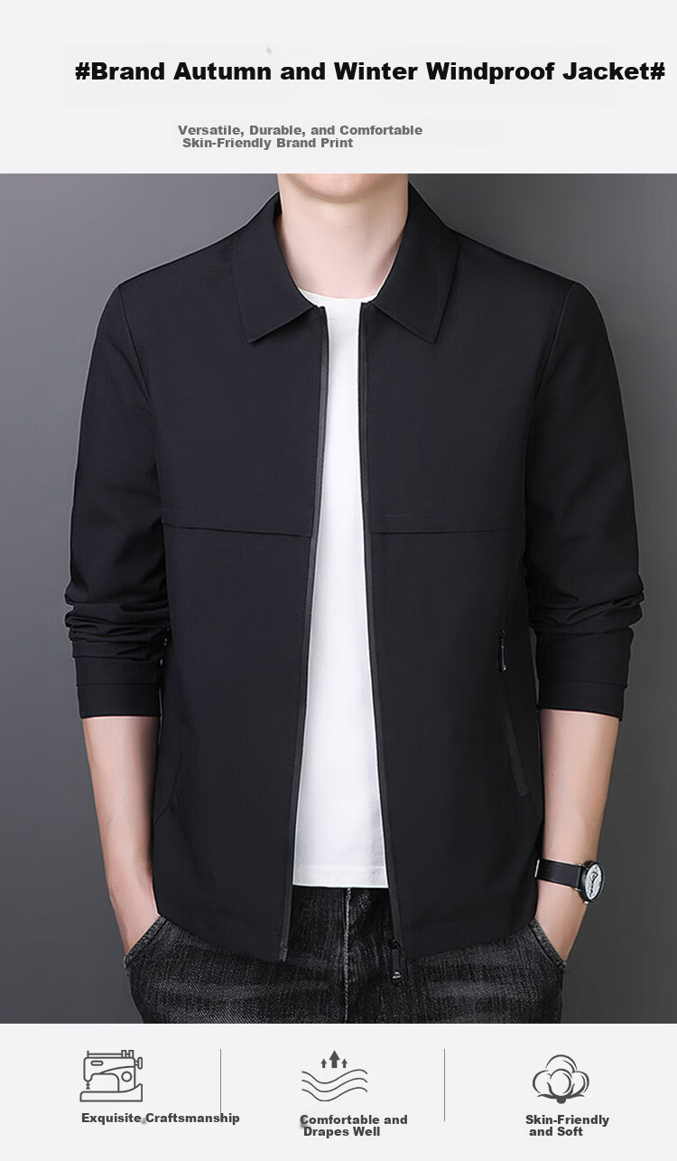 RED DRAGONFLY Men's Jacket Business Casual Fashion Simple Versatile Loose Comfortable Lapel Coat Black 4XL 1