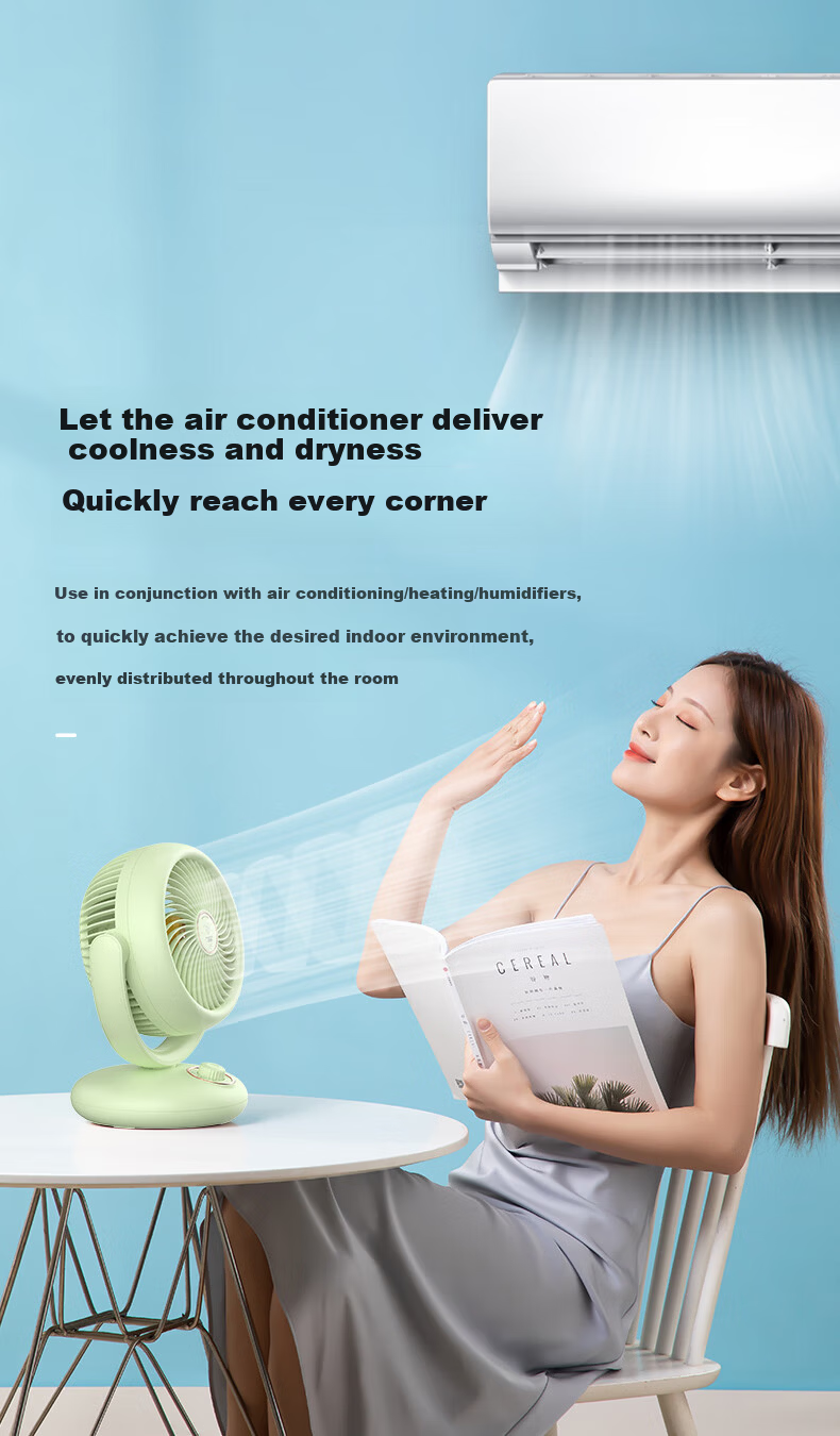 DIAMOND Air Circulation Fan Home Electric Desktop Table Fan High Airflow Oscillating AC Fixed Frequency Quiet Lightweight Fan Bedroom Energy-Saving Small Fan KFX2406J 13