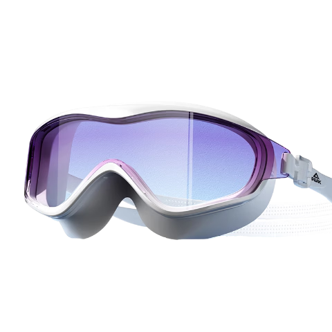 Peak Large Frame Swimming Goggles Adult Unisex HD Waterproof Anti-Fog Integrated Professional Diving Swimming Glasses Gradient Purple