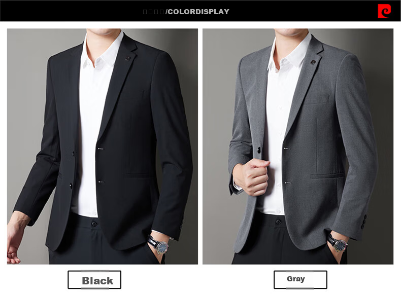Pierre Cardin Men's Spring Autumn New Business Casual Slim Fit Blazer Youth Two-Button Suit Jacket 4