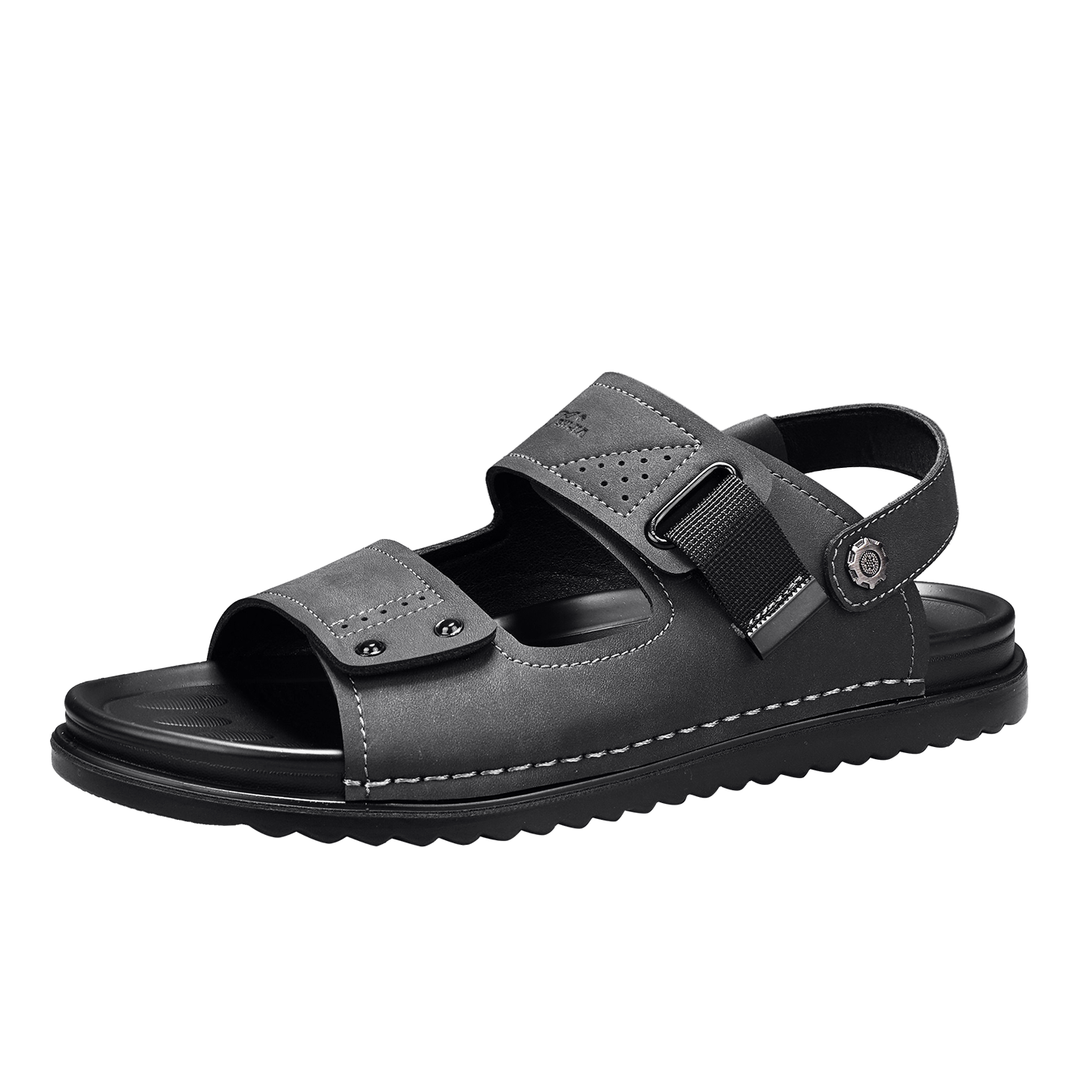 Bull Family Men's Leather Sandals Summer New Breathable Casual Comfortable Durable Beach Shoes Versatile Lightweight Two-Way Wear