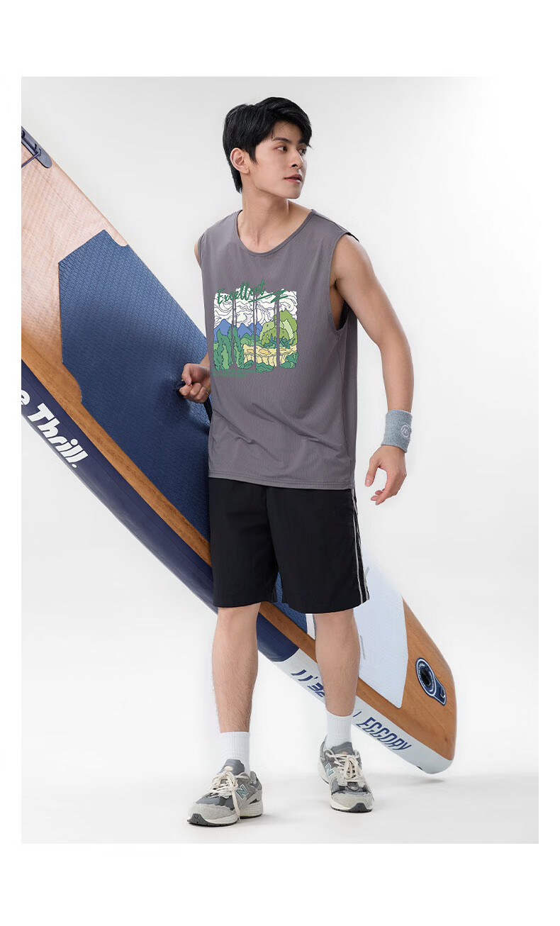Baleno Men's Ice Silk Sleeveless Vest 2026 Summer New Mesh Breathable Cooling Quick-Dry Lightweight Sports Tank Top T-Shirt 18