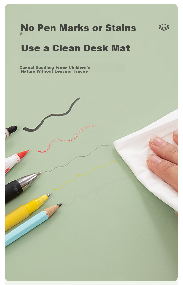 JD Jingzao Desk Mat Computer Desk Pad Desktop Protector Office Desk Mat Student Writing Pad Green Gray 60x120cm 7