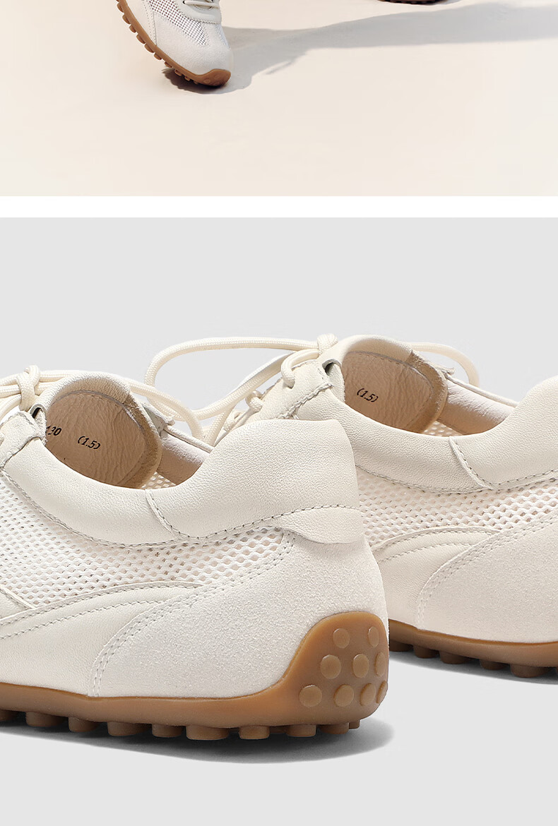 Senda Nai Pi De Women's Training Shoes 2026 Spring New Lambskin Mesh Breathable Flat Casual Shoes 4XV26BM6 Yellow Size 35 11