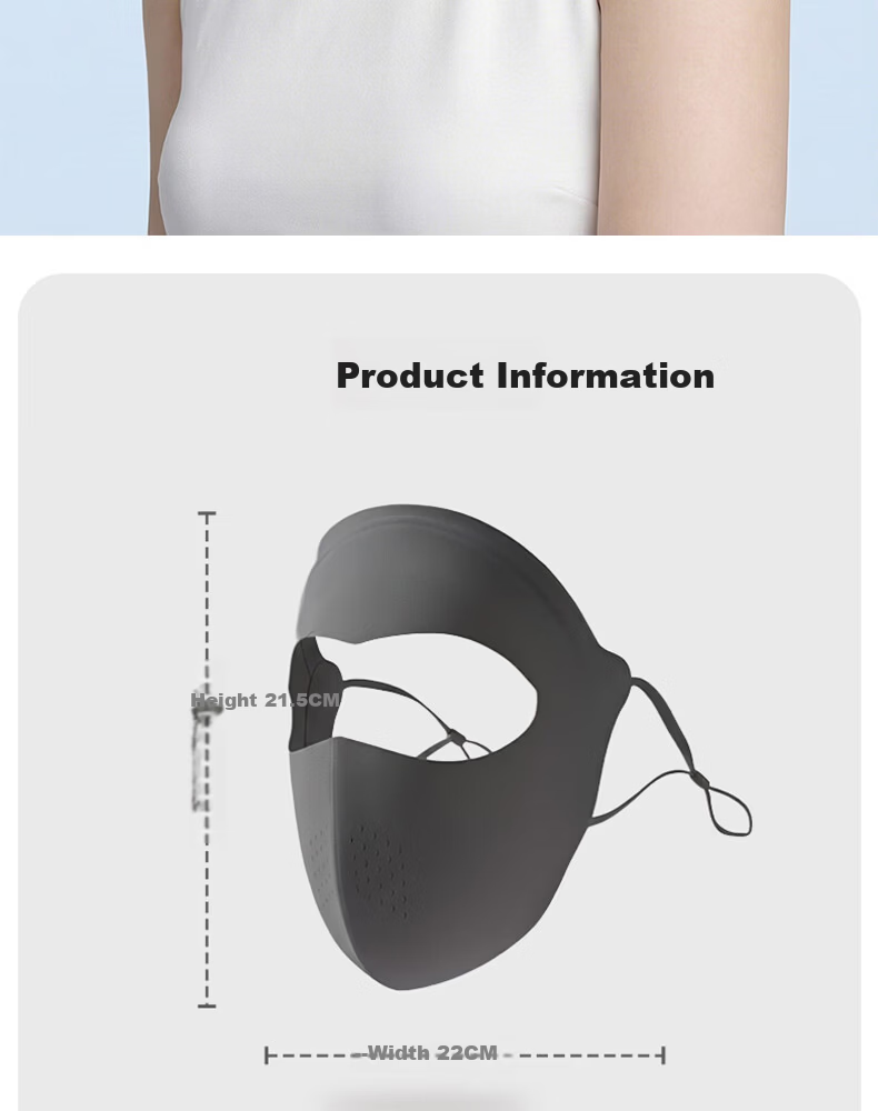 EFZ Full Face Sunscreen Mask for Women UV Protection Breathable Face Bikini Cycling Driving Ice Silk Full Face Sun Protection Mask 23