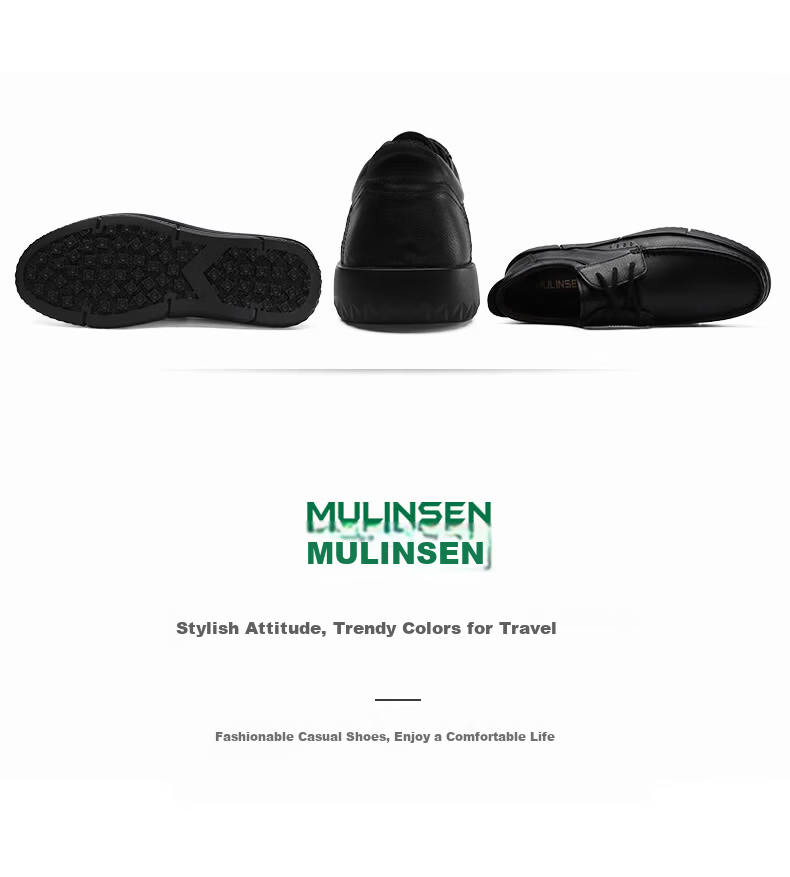 MULINSEN Men's First Layer Cowhide Business Casual Breathable Soft Sole Driving Shoes M9011026 4