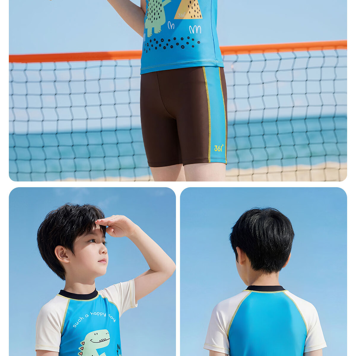 361° Children's Swimwear, Boys' Two-Piece Swimsuit for Young And Older Kids, Swimming Trunks Set, Student Sports Hot Spring Swimwear 11
