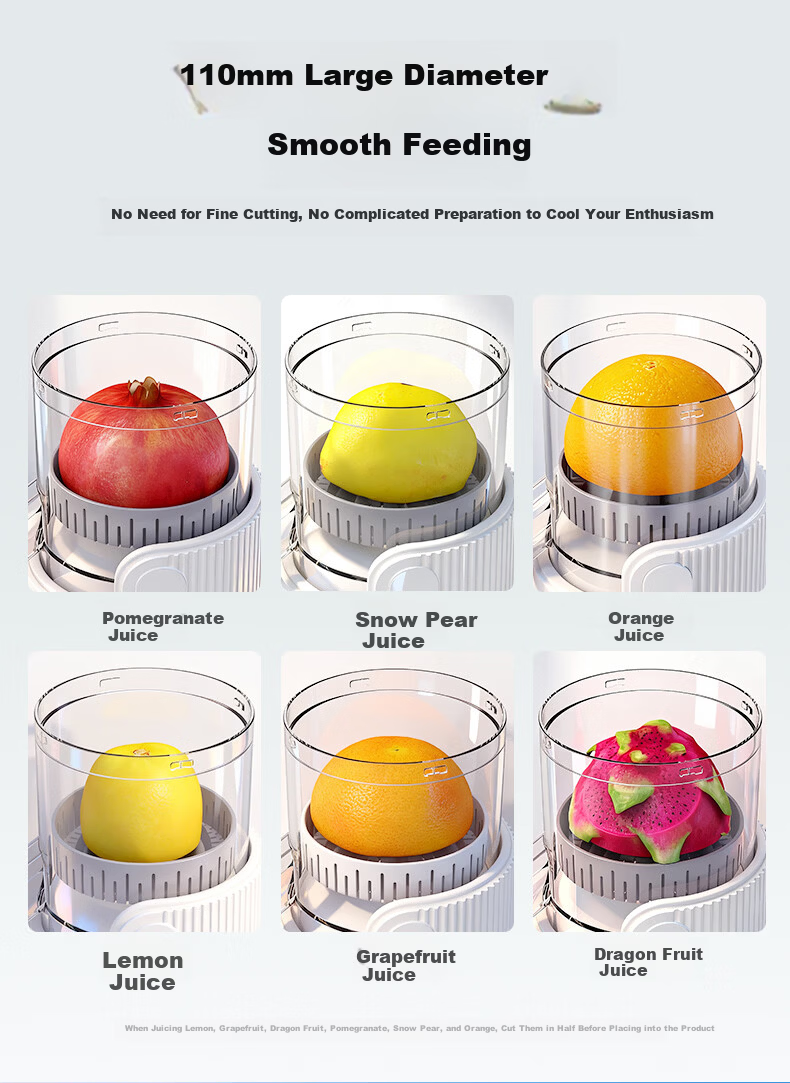 Loya Juicer Pulp Separation Fully Automatic Small Household Juicer Electric Orange Juicer Portable Wireless No-Filter Press Juicer White (Double Screw Press) 8