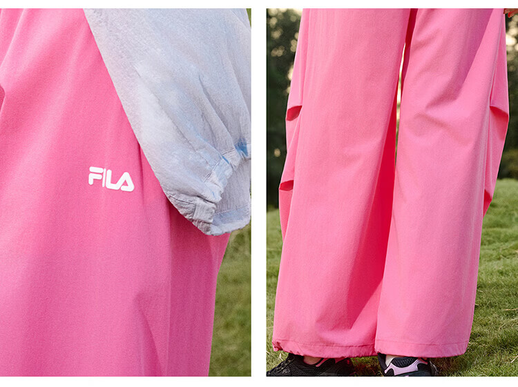 FILA Women's Woven Long Pants 2026 Summer Casual Loose Cool Sun-Protective Straight-Leg Trousers [Han So-hee Style] 27