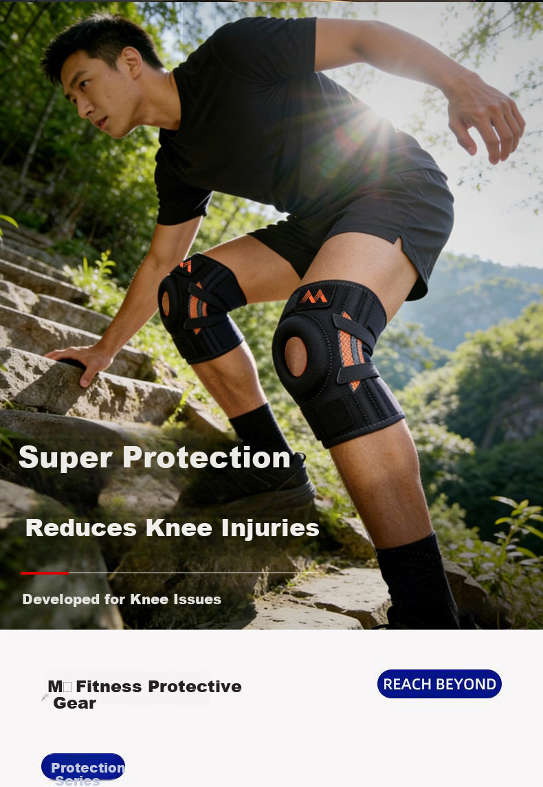 Bamier Knee Brace Sports Mountaineering Running Basketball Professional Protective Knee Support Men Medical Use for Meniscus Ligament Patella Injury 2