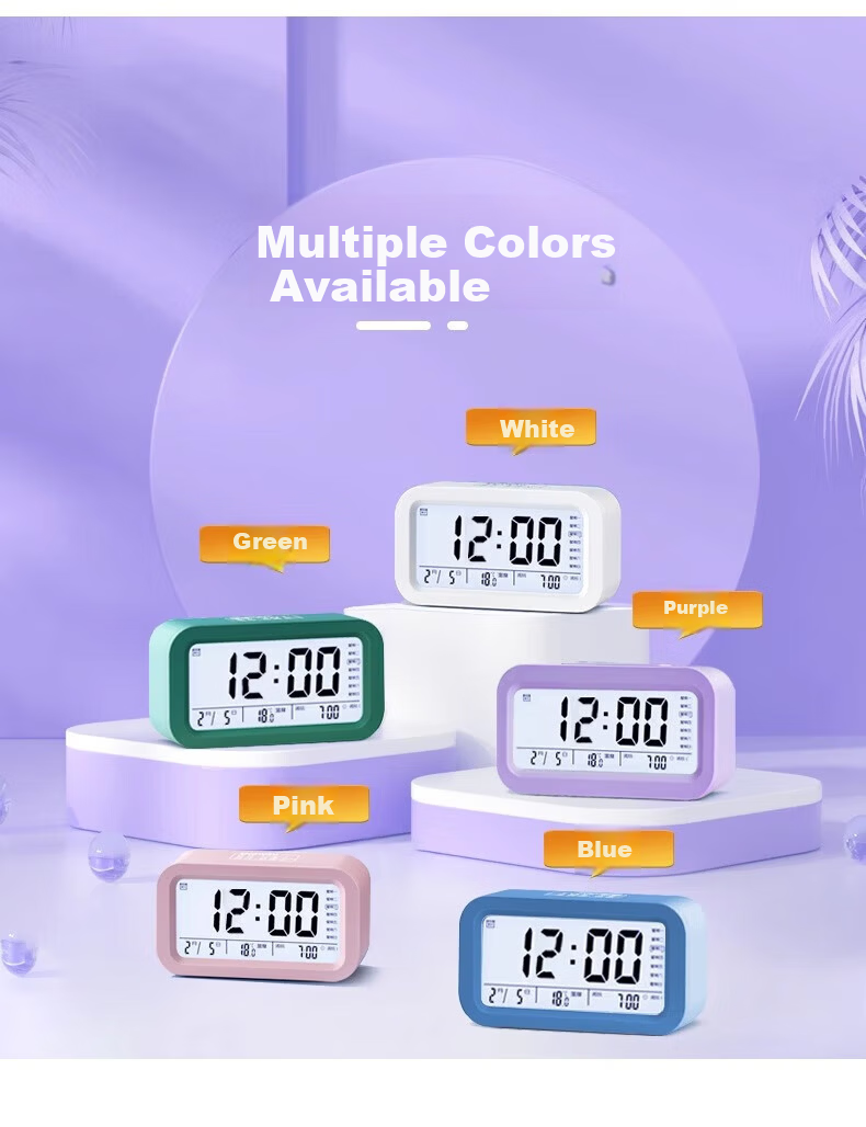 Bangu Mountain Student Alarm Clock Wake-Up Device Kids Boys Girls Smart Electronic Clock Multifunctional Purple Set 21