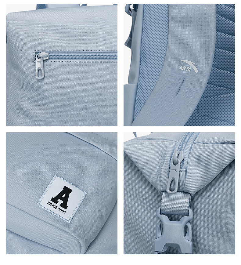 Anta Unisex Simple Large Capacity Canvas Backpack for Teens Hiking Cycling Sports School Bag 9