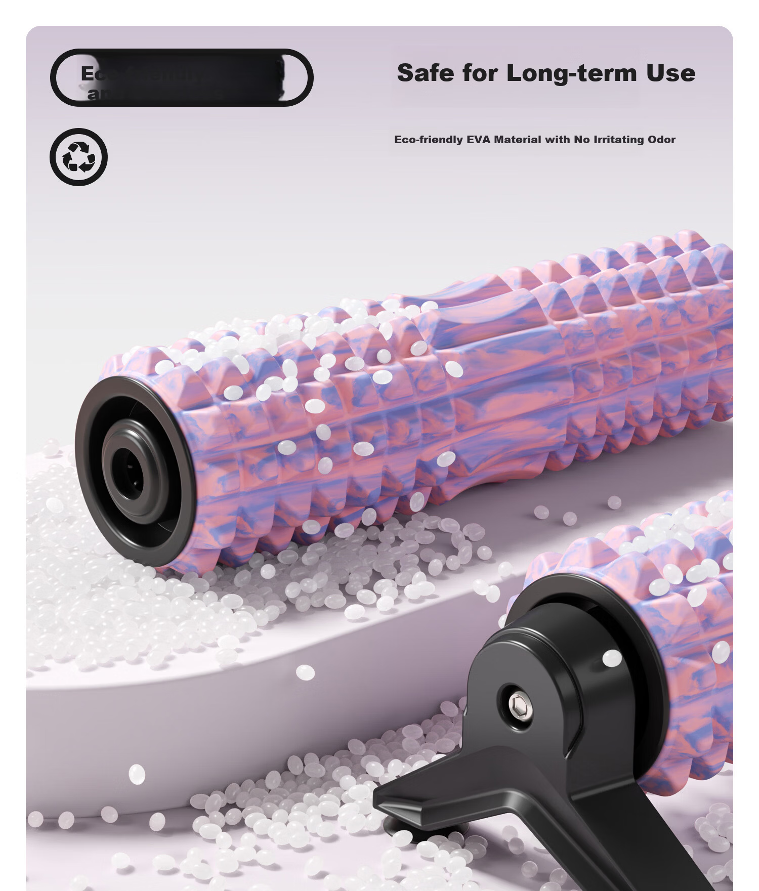 Yottoy Bracket Foam Roller Stick Fixed Wolf Tooth Professional Massage Roller Fitness Tool Yoga Column Camouflage Pink 19