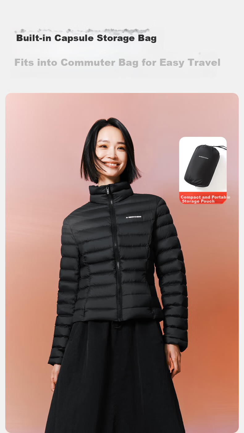 Meilicheng Women's Down Jacket Winter Lightweight Warm Inner Layer Goose Down Coat Aurora White M 062 20