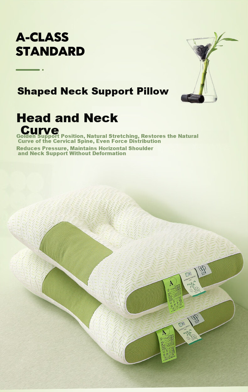 J.Sir Class A Baby-Grade Pillow High Pillow Core Deep Sleep Non-Collapsing Non-Deforming Bamboo Fiber Neck Support for Hotel and Home Use 5