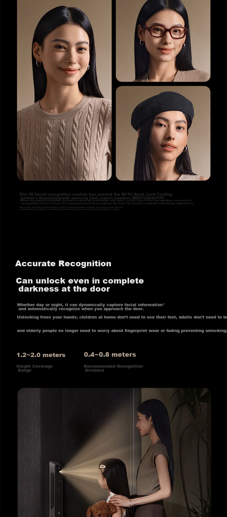 Xiaomi Smart Door Lock 4 Pro Dual-Camera Facial Recognition Palm Vein Cat Eye Large Screen Home Smart Lock 8