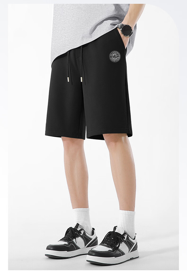 Baleno Men's Summer Cotton Breathable Casual Mid-Length Sports Loose Fit Plus Size Shorts 3