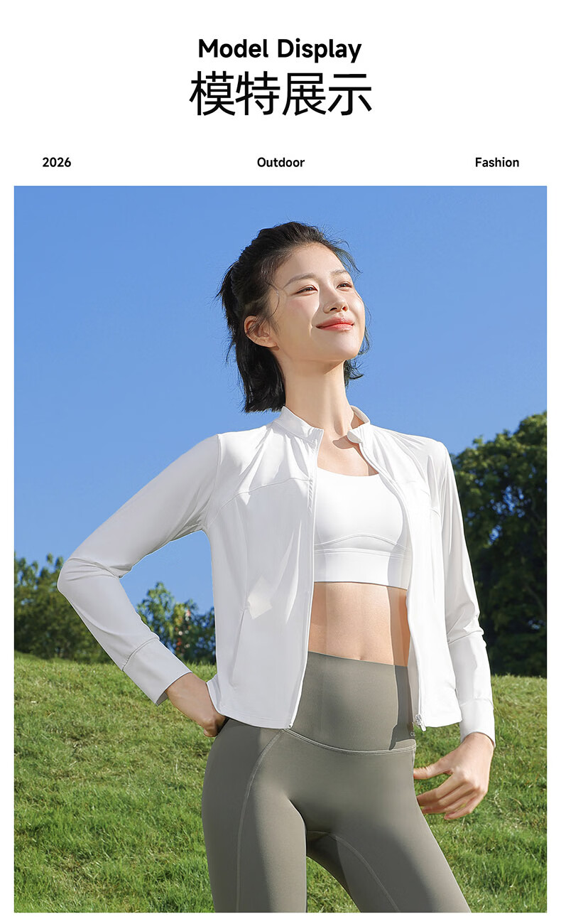 CAMEL Original Yarn Sun Protection Jacket Women Stand Collar Slim Cool Sports Jacket Y26BZ3L0029 Phantom Black S 14