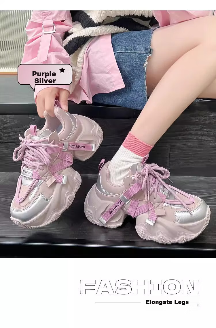 Warrior Official Women's Summer Dad Sneakers 2026 New Sports Shoes Versatile Beige Mesh Style Size 35 31