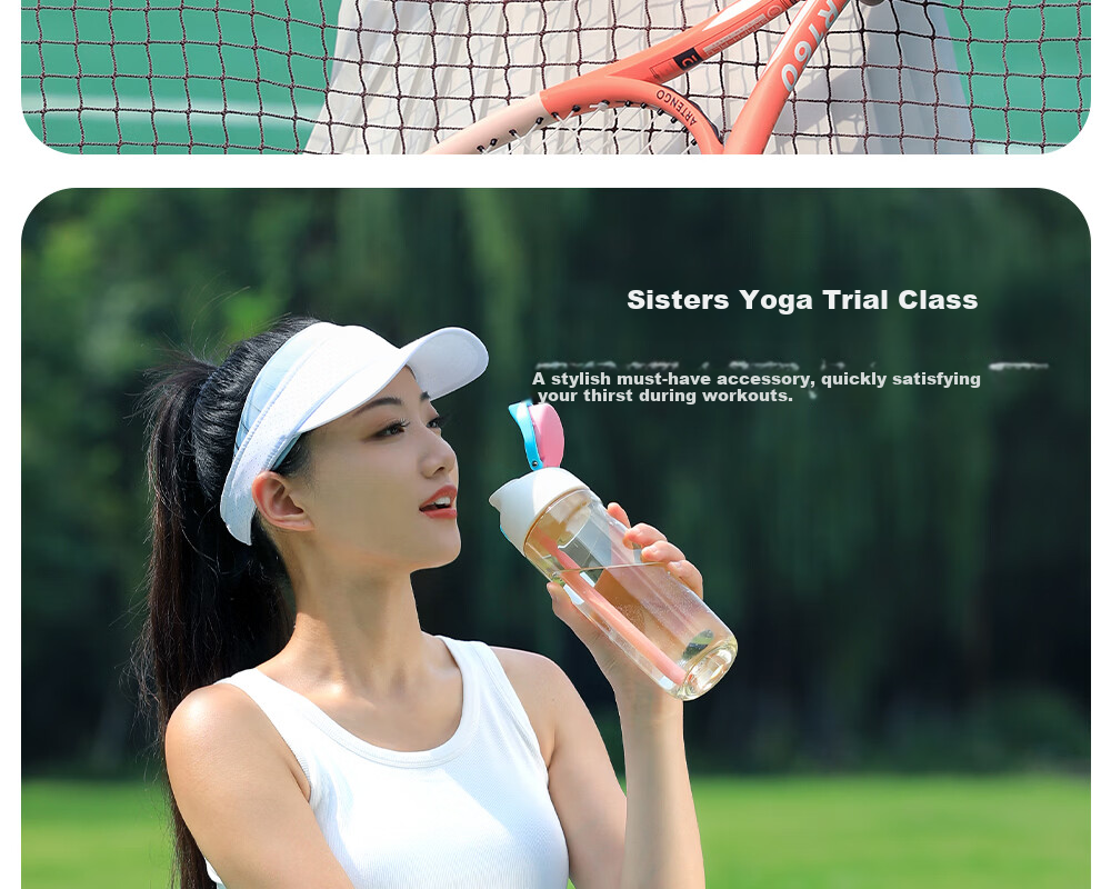 Fuguang Plastic Water Bottle Straw Cup Unisex Student PPSU Large Capacity Portable Sports Fitness Cup 820ML Red 24