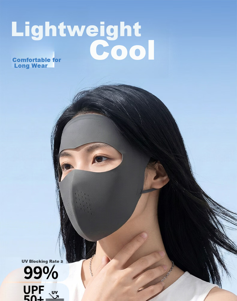 EFZ Full Face Sunscreen Mask for Women UV Protection Breathable Face Bikini Cycling Driving Ice Silk Full Face Sun Protection Mask 1