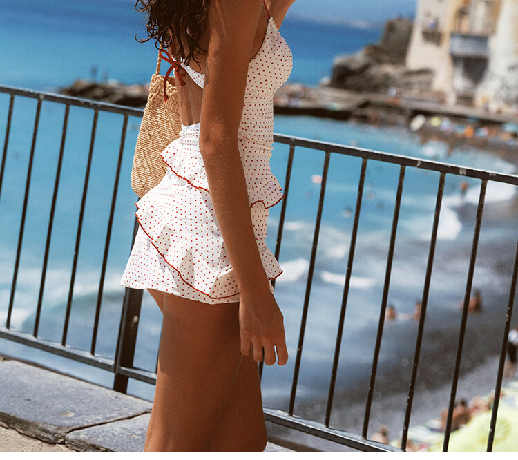 AtlanticBeach Seaside Vacation One-Piece Swimsuit 2026 New Polka Dot Cake Skirt Hot Spring Swimwear Premium Feel 28