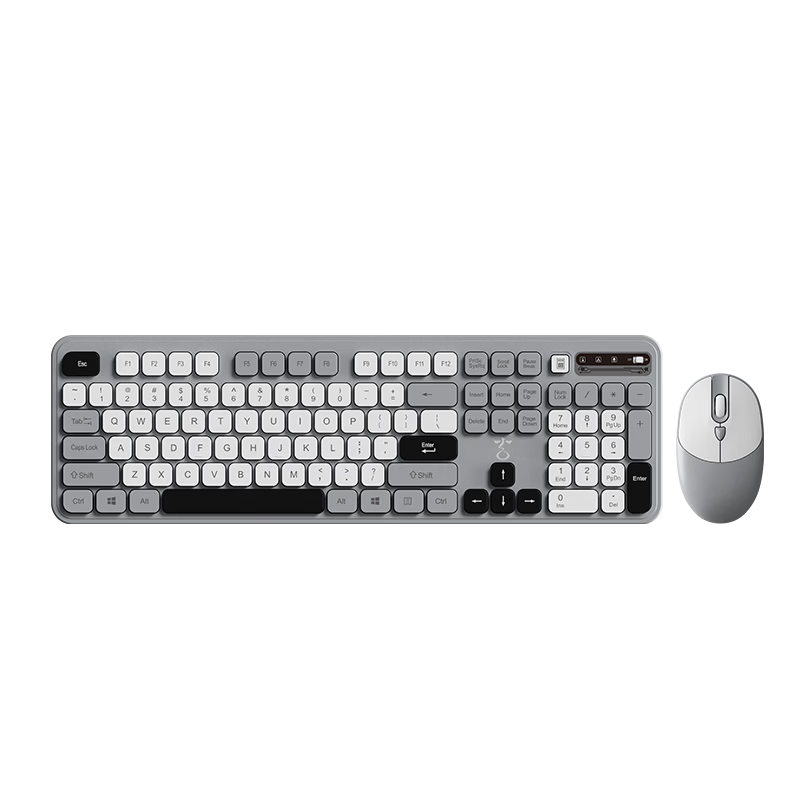 Unisplendour Xuan Niao KM500W Wireless Keyboard and Mouse Set Silent Bluetooth Keyboard Mouse Office Home Desktop Laptop Tablet Universal Fog Shadow Gray Upgraded Version