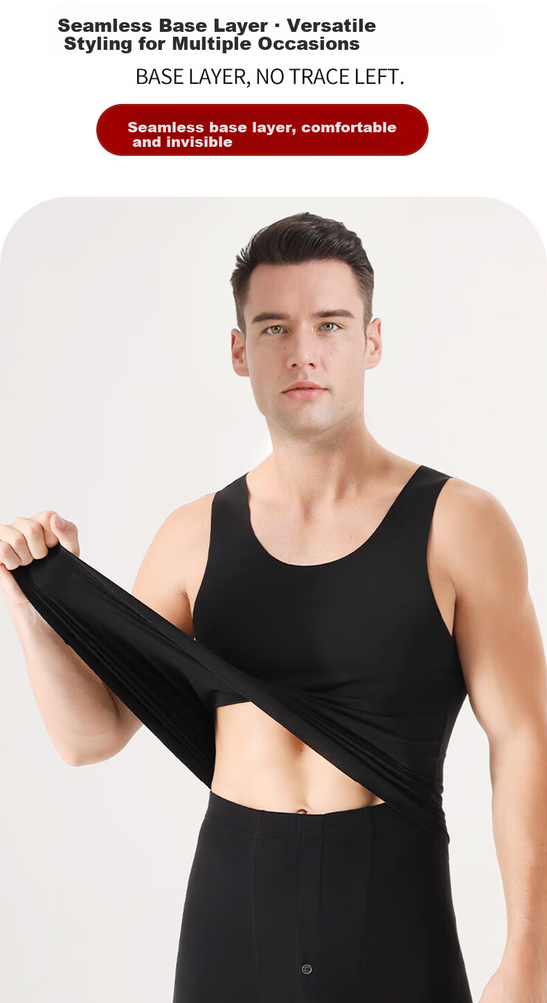 Mengyangwang Men's Modal Racerback Vest Summer Thin Seamless Sports Fitness Sleeveless Base Layer 16