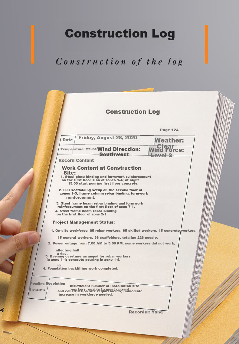 Gelite Construction Logbook Set of 10 Safety Logbooks Supervisor Daily Log Notebooks for Construction Site Project Work Safety Officer Progress Notes 10-Pack 1