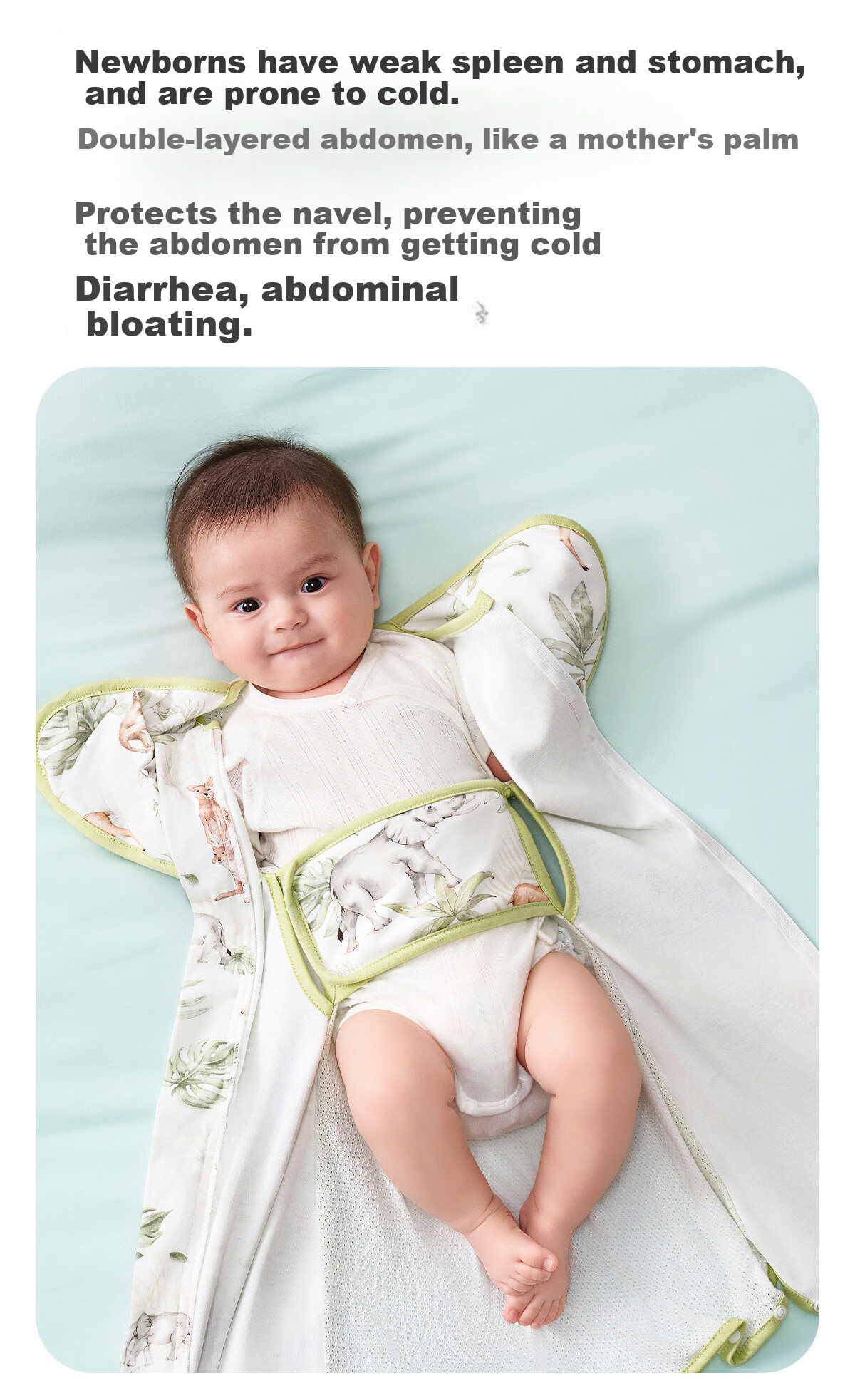JOYNCLEON Newborn Baby Sleeping Bag Anti-Startle Swaddle Pure Cotton Kick-Proof Blanket Green L Jsd195963 4