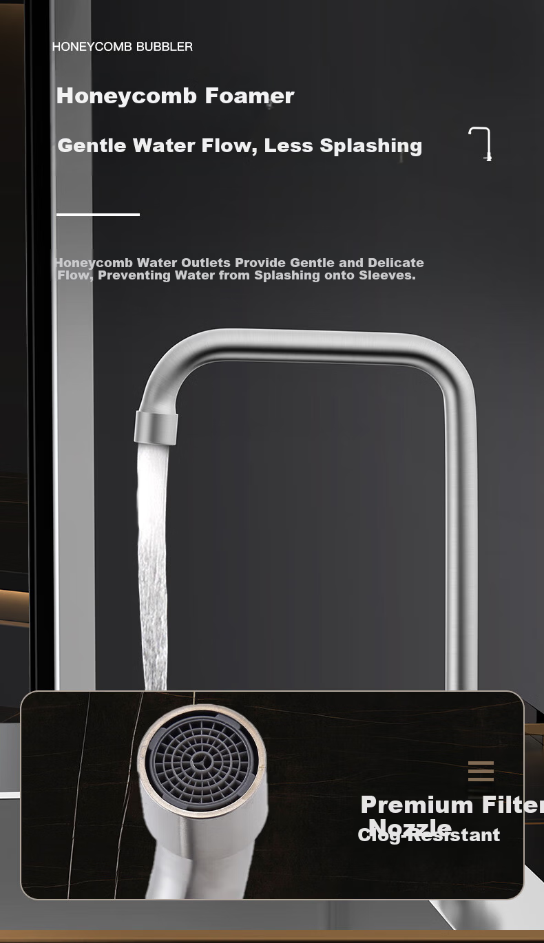 KEGOO Kitchen Faucet Single Cold Balcony 4-Point Rotatable Tap 304 Stainless Steel K2027 4