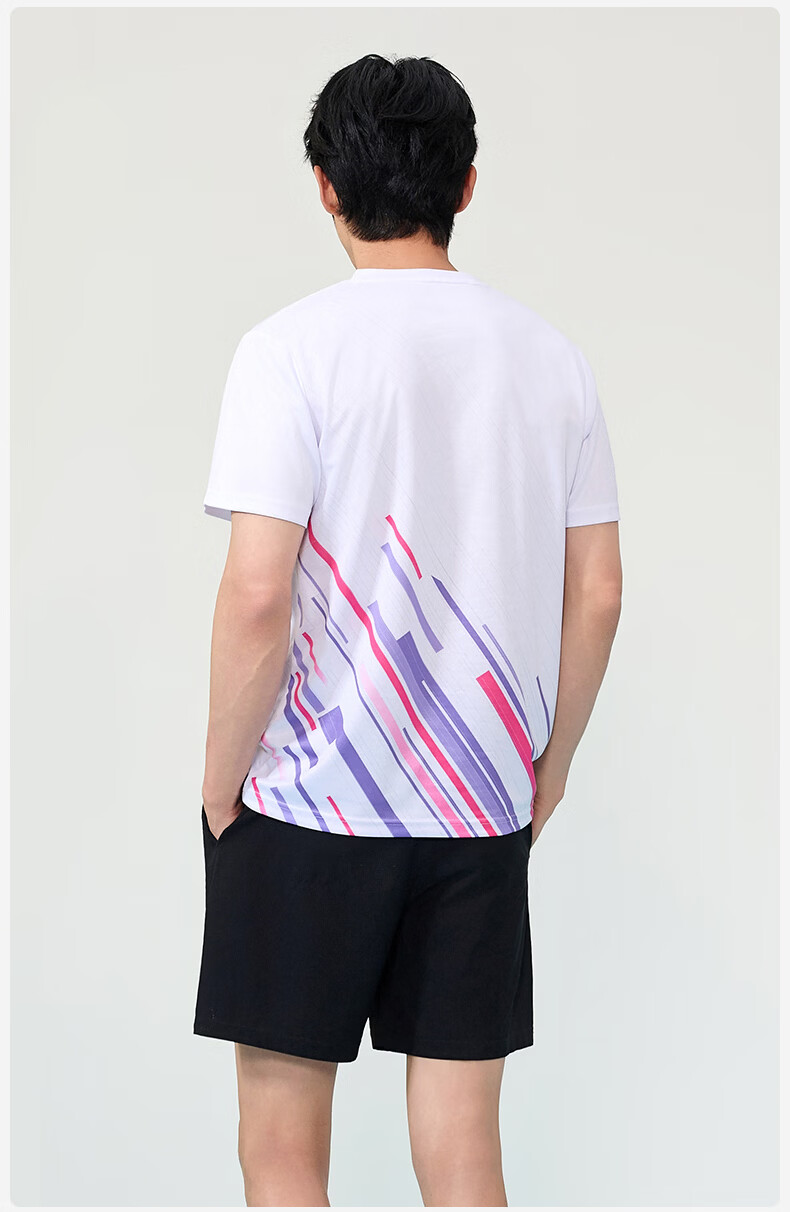 KAWASAKI Men's Badminton Set Short Sleeve + Shorts Sweat-Absorbing Quick-Dry Training Competition Sportswear D1826 White M 2