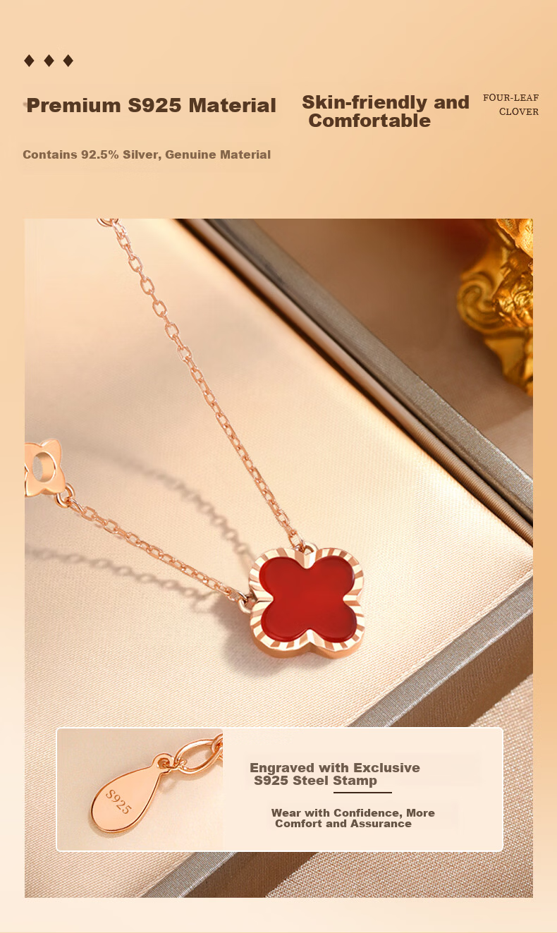 Yangchuang Fashion China Gold Four-Leaf Clover Silver Necklace for Women 2026 New Birthday Gift High-End Girlfriend S925 5
