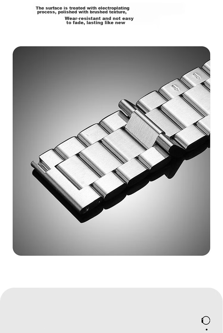 ESCASE Compatible with Xiaomi Watch Band, Suitable for Watch S4/S3/S2/S1Pro Watch Strap, Stainless Steel Three-Strand Replacement Band, Wristband for Men And Women, Watch Chain, Black, 46mm 5