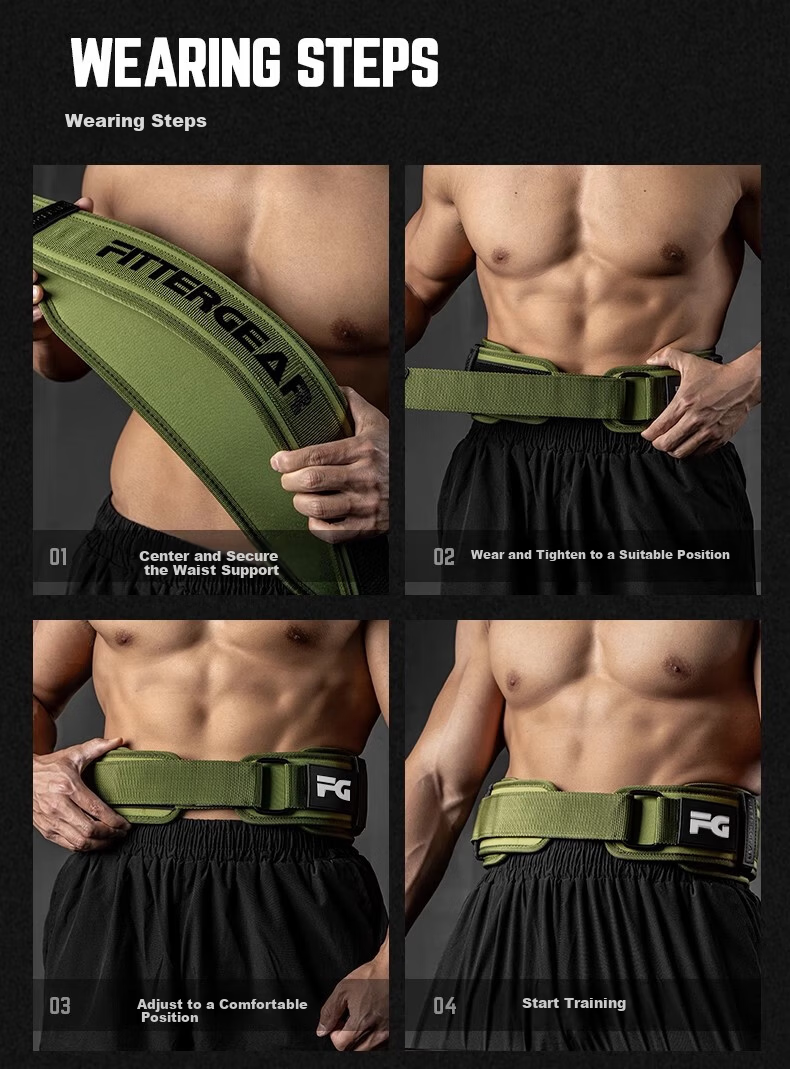 FITTER GEAR Men's Weightlifting Belt Powerlifting Squat Deadlift Training Support Belt 6