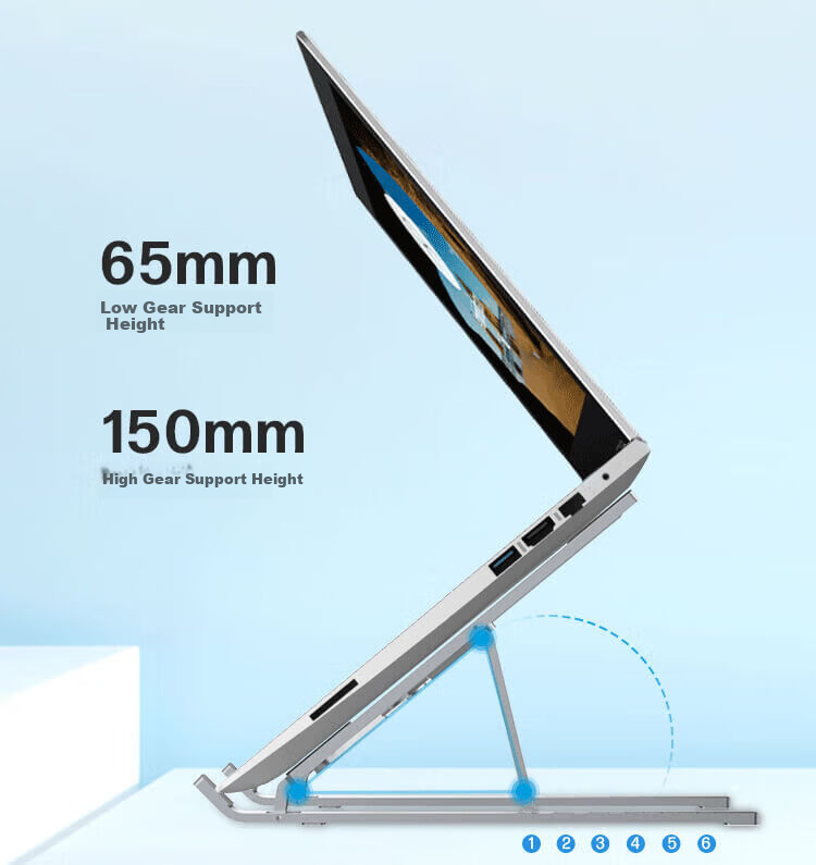 HP Laptop Stand Aluminum Alloy Cooler Portable Foldable Desktop Vertical Adjustable Multi-Angle Riser Compatible with Apple Mac Lenovo Huawei Tablets 6