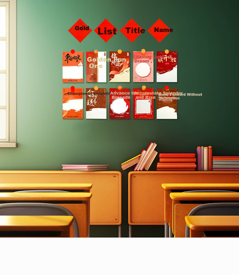 Dailuotang Back-to-School Wish Cards Elementary Class Culture Wall Decoration Classroom Decor Goal Wall New Semester Middle High School Goal Wish Inspirational Dream Cards 3