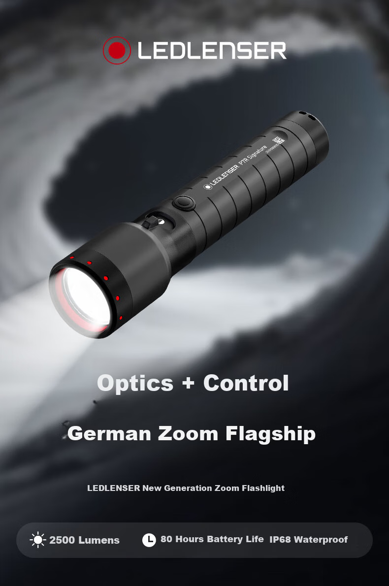 LED LENSER P7R SIG Waterproof Zoomable High Brightness Long Battery Life Outdoor Flashlight with Type-C Charging Port 1