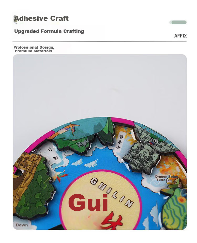 Yiju Changning Rotatable City Cultural Creative Refrigerator Magnet Travel Souvenir China City Landmark Spin Plate Luoyang 6