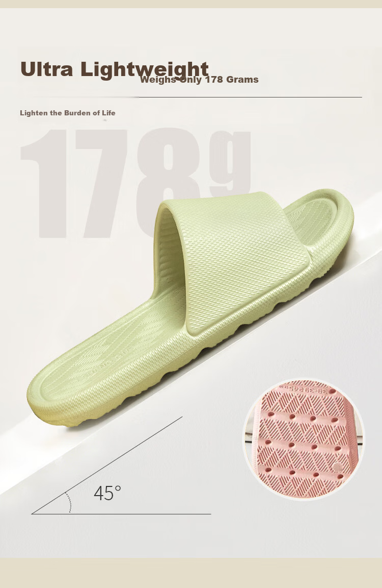 Banzhulin Slippers for Women, Couples' Home And Travel Lightweight Non-Slip Bathroom EVA Sandals, Ultra-Light Model - Shrimp Pink Women's Size 36-37 3