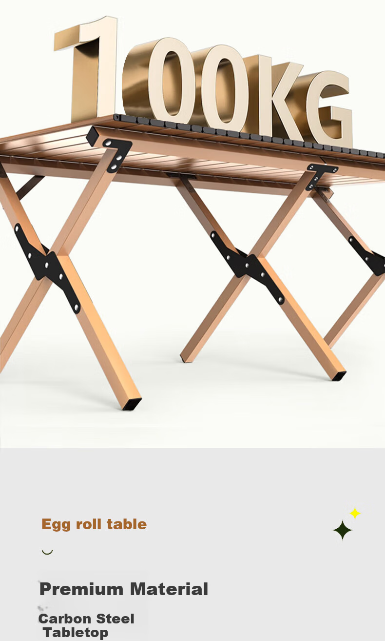 Shunyou Outdoor Folding Table Egg Roll Table Camping Cooking Table Portable Picnic Table and Chair Equipment 120cm SY-0135 5