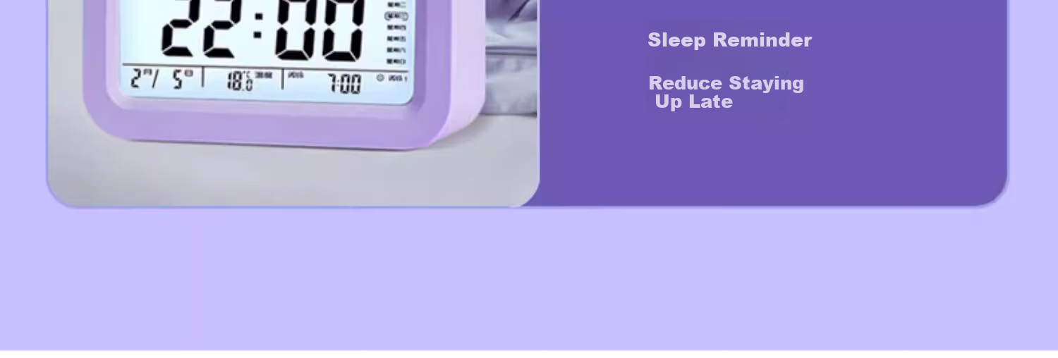 Bangu Mountain Student Alarm Clock Wake-Up Device Kids Boys Girls Smart Electronic Clock Multifunctional Purple Set 9