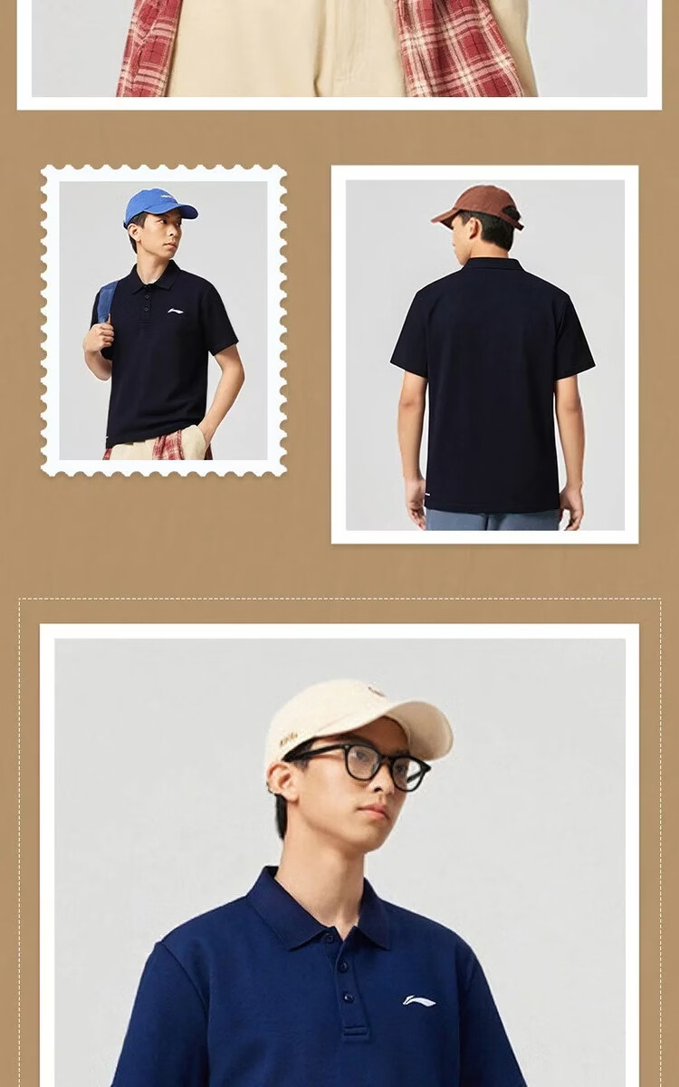 LI-NING Men's Lightweight Breathable Sports Polo Shirt Casual Classic Short Sleeve Top 10