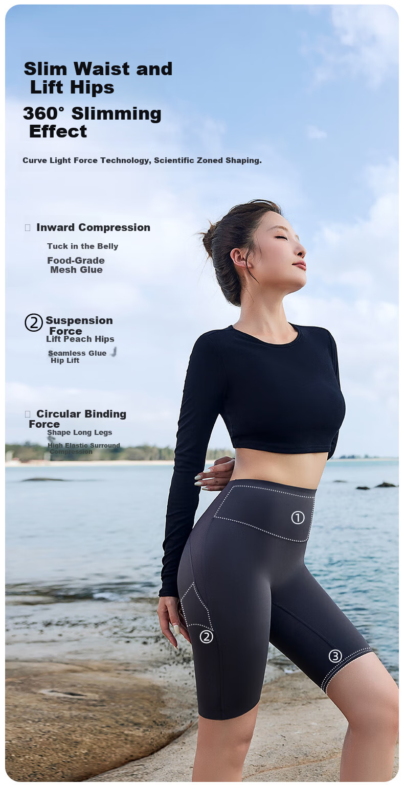 Curvilism Women's Five-Point Sharkskin Sports Cycling Yoga Pants Slim Fit Slimming Outerwear Safety Shorts Advanced Gray 1 Piece XL Size 3