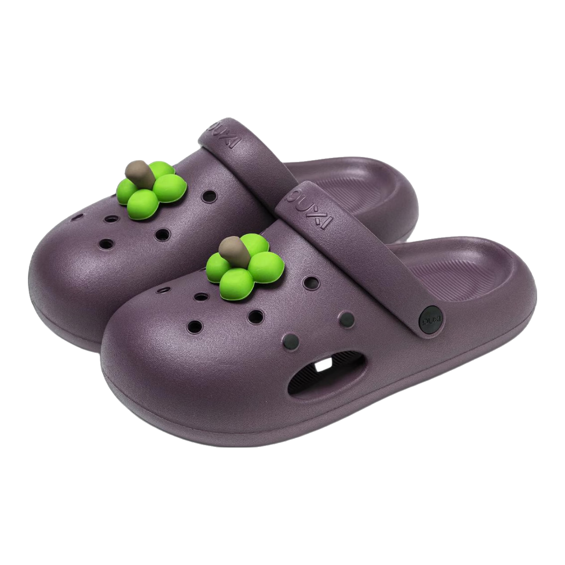 Puxi 2026 New Thick-Soled Hollow-Out Summer Casual Beach Open-Toe Slippers for Women Mangosteen Purple Size 37-38