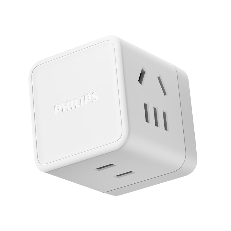 PHILIPS 4-Outlet Travel Socket, US Standard Converter Plug, Socket Adapter, Suitable for USA, Canada, Japan, Philippines, Thailand, And Other Countries