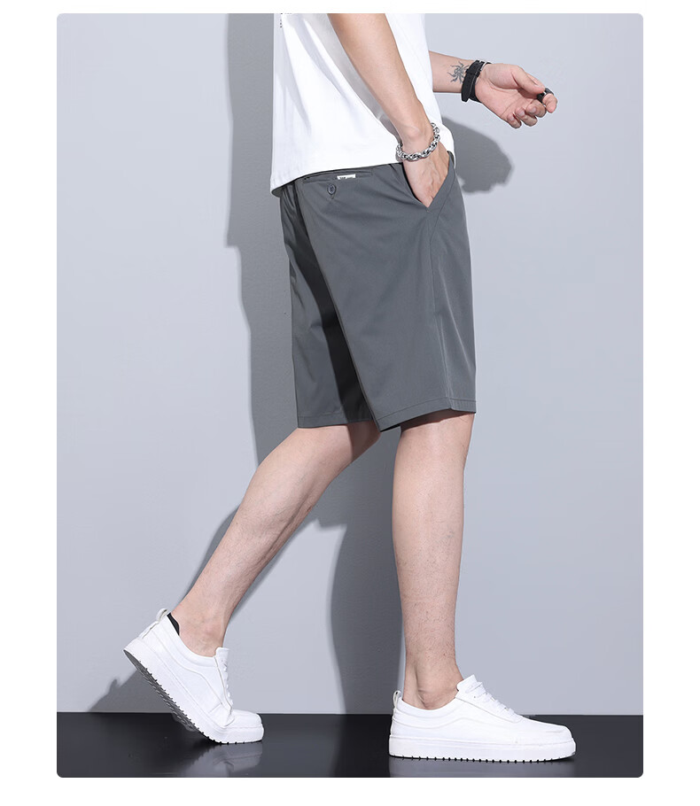 Pierre Cardin Men's Ice Silk Quick-Dry Cooling Sports Casual Shorts Black XL Father's Day Gift 12