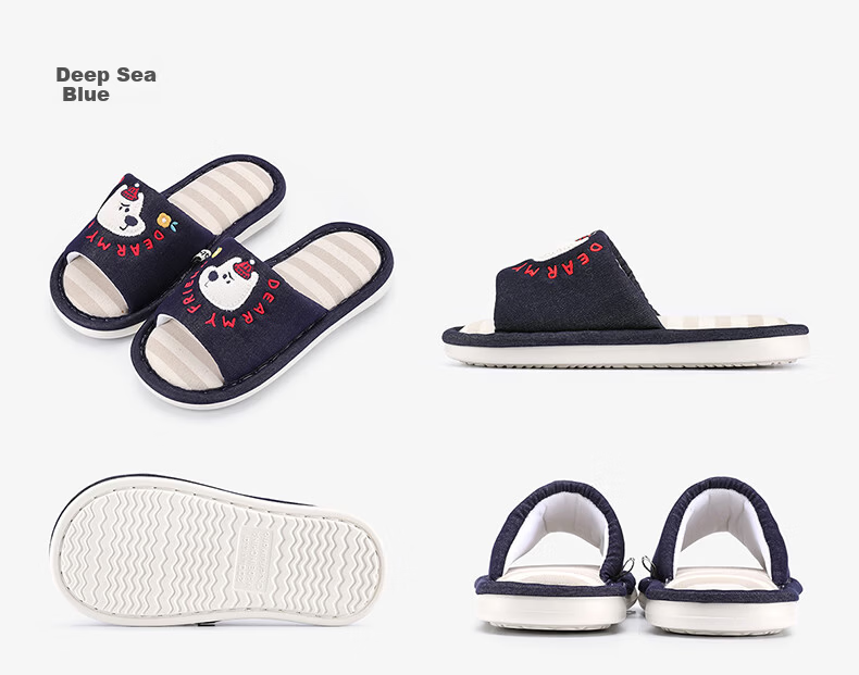 Balabala Kids Linen Slippers Spring Autumn Boys Indoor Home Wear-Resistant Girls Cartoon Baby Four Seasons Slippers for Older Children 9