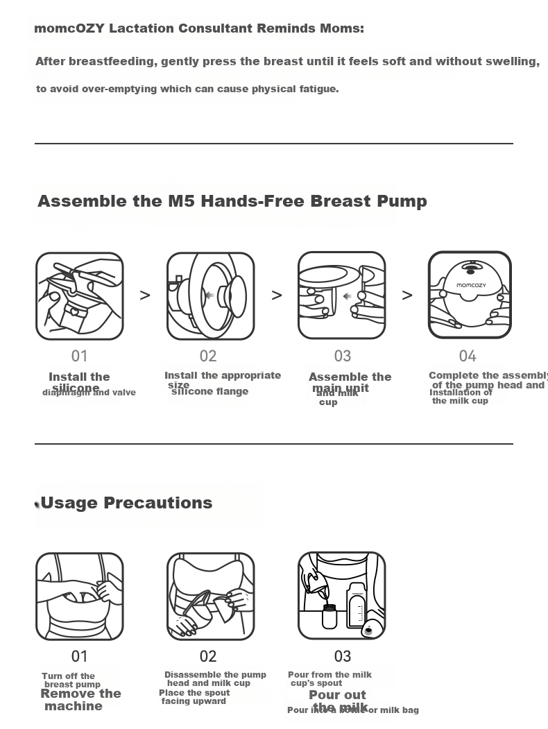 Momcozy M5 Double Electric Breast Pump Hands-Free Silent Wearable Automatic Milk Collector Bionic Suction 26